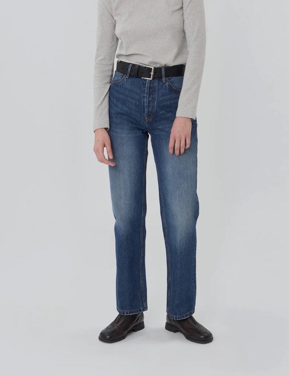 Still Here Medium Blue Straight Leg Hidden Button Fly Childhood Jeans 29